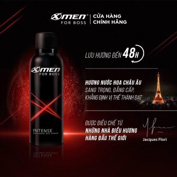 Xịt khử mùi X-Men For Boss 150ml Intense/Luxury/Legend/Motion - Hương nước hoa châu Âu - Hình ảnh 4