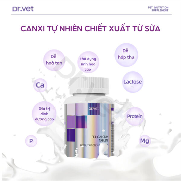 Viên Canxi cho chó mèo chắc răng khỏe xương DrVET - Hình ảnh 4