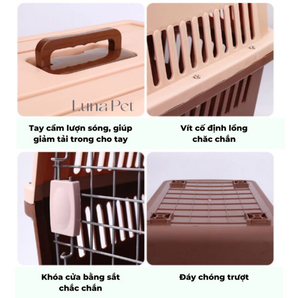 Lồng vận chuyển chó mèo chuẩn hàng không IATA LunaPet LV01 , lồng hàng không vận chuyển chó mèo - Hình ảnh 2